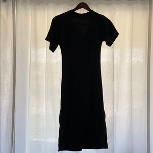 Women’s Nastygal highneck black satin dress